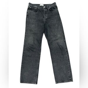 Agolde 90s Mid Rise Button Fly Straight Leg Black Jeans Size 26